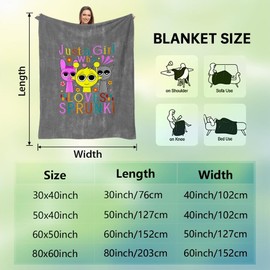 Koliocaa Funny Sprunki Just A Girl Who Loves Sprunki Gamer Girl Blanket Flannel Throw Blanket - Gaming Fashion Blanket for Office Use