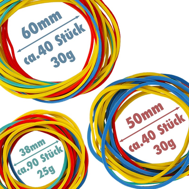 Westcott Rubber Bands 80 g | Approx. 170 Colourful Rubber