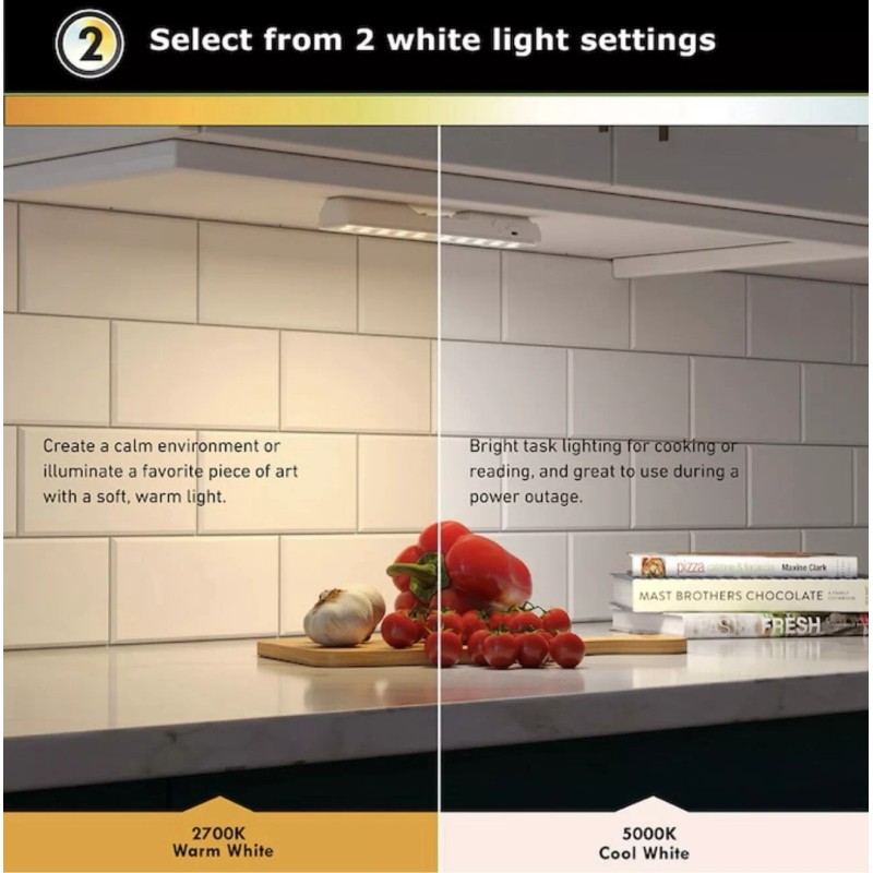 Good Earth, 9" Rechargeable USB Plug-In LED Under-Cabinet Light Bar