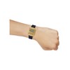 CASIO DIGITAL CLASSIC SQUARE, ALARM, S/WATCH,100MWR, GOLD FACE, BLK RESIN