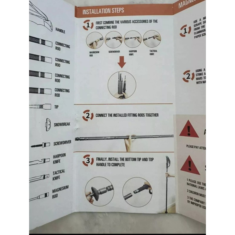 Unbranded Multi-Function Tactical Trekking Pole Walking Hiking Stick US