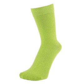 ZAKIRA Finest Combed Cotton Dress Socks in Plain Vivid Colours for Men, Women (Lime Green)