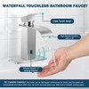 Herogo Touchless Bathroom Sink Faucet, Automatic Sensor Brushed Nickel Waterfall