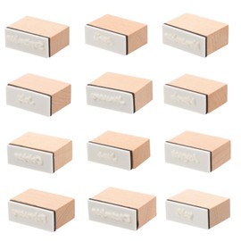 VILLFUL 2 Sets DIY Wooden Rubber Stamps for Scrapbooking Monthly Designs Printing Patterns for Stationery Office Use Creative Projects