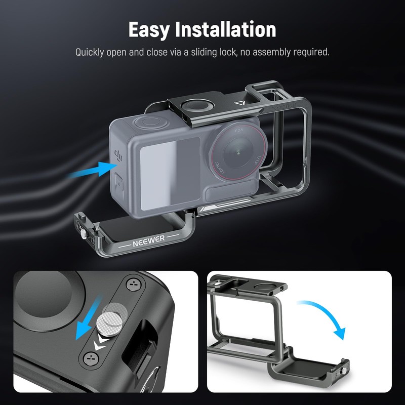 Neewer Cage for Action 5 Pro, Protective Metal Video Rig