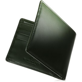 BLUE SINCERE ILW6 Men's Bi-fold Wallet, No Coin Purse, Genuine Leather, Italian Leather, Mini Wallet, Lightweight, Holds 12 Cards with Hidden Pockets, RFID Skimming Block, deepgreen