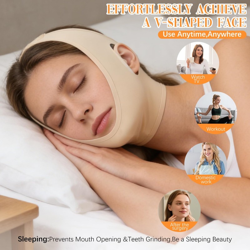 Collagen Face Sculpt Wrap, Skin-Friendly and Breathable, Reusable Face Mask