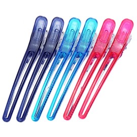 Dakar Beauty Hair Clips, Professional Use, 4.3 inches (110 mm), Set of 6, Red 6 Pcs