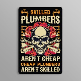 Funny Plumber Stickers - 10 Designs to Choose from - 5 Inch Waterproof Vinyl Decals for Cars, Toolboxes, Windows & More (Skilled)