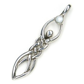 Goddess Pendant with Motherpearl Jewellery 925 Sterling Silver, Pendant with Eyelet: 5cm