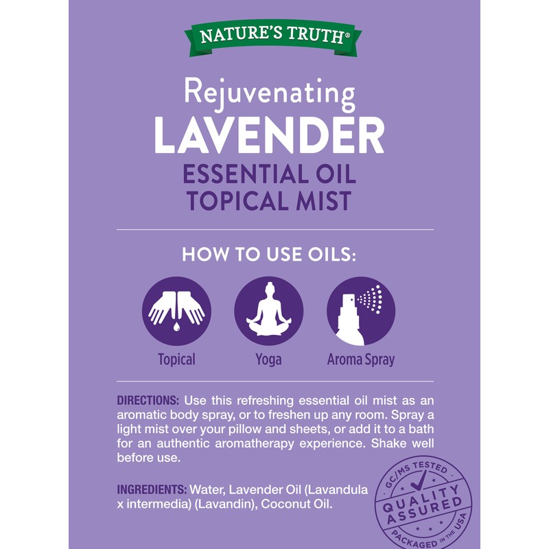 Nature's Truth Lavender Essential Oil Spray 2.4 Fl Oz |