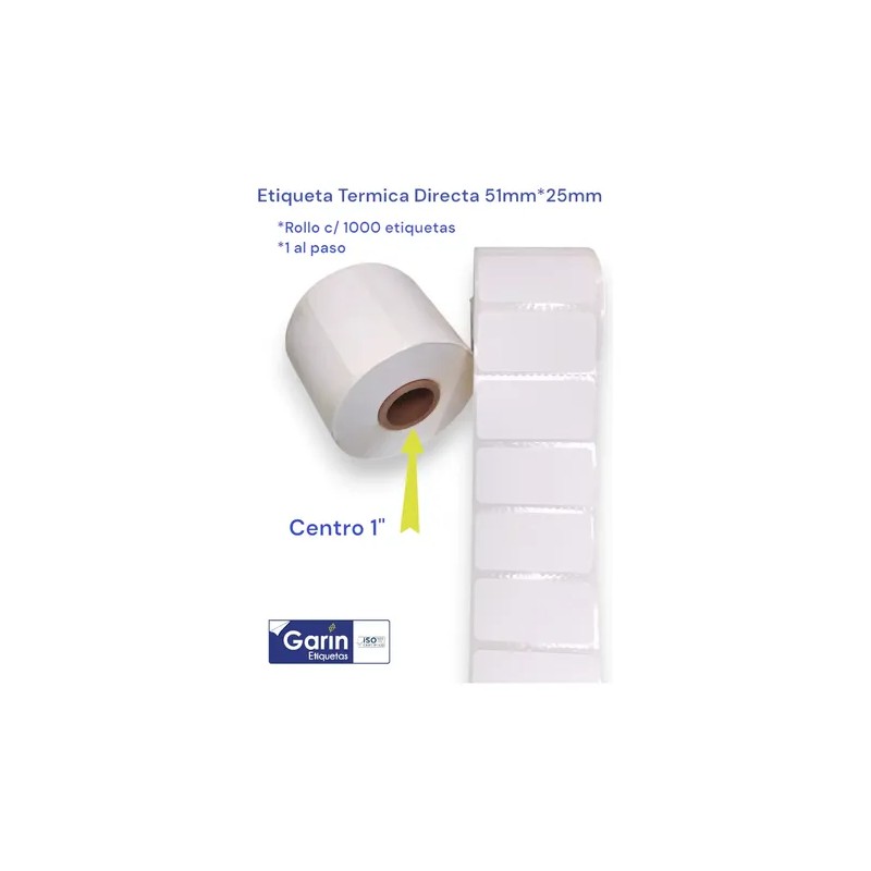 Rollo Etiqueta Térmica Directa 5125mm 1000pz Garin