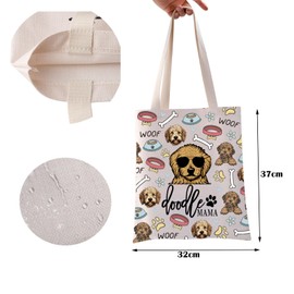 ZJXHPO Golden Doodle Mom Tote Bag - Doodle Mama Reusable Grocery Shopping Bag - Waterproof Polyester - Medium - Female - Adult Women, Dog Lovers