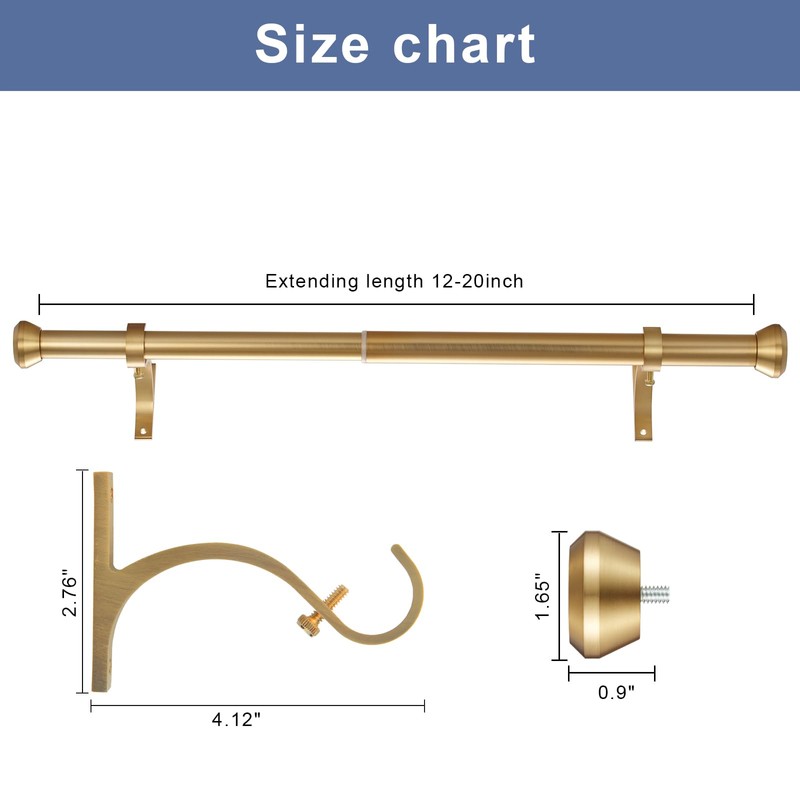 2 Pack Telescoping Curtain Rods, Side Curtain Rods 1Inch Diameter