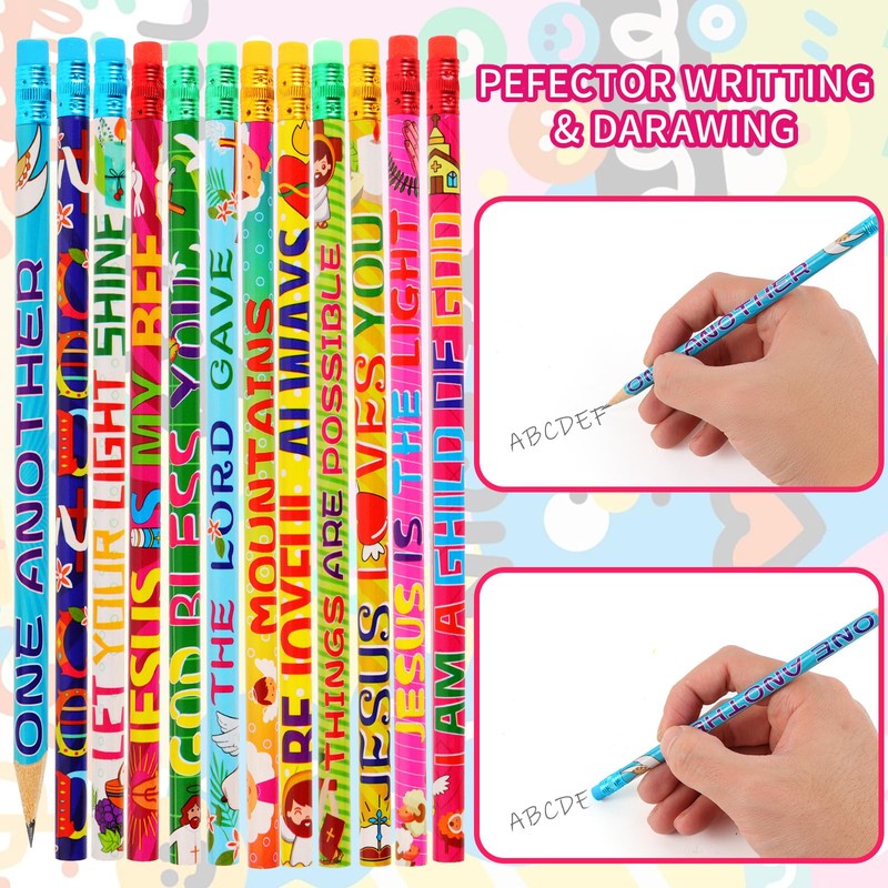 Kolewo4ever 100 Pieces Bible Verses Pencils Religious Pencil Christian Pencils
