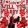 Will You Marry Me Balloons - 545 Pcs Red Letter