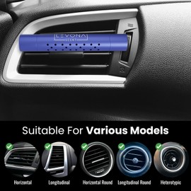 Levona Scent Car Vent Clips - Car Diffuser with Adjustable Scent Strength - Easy Clip-On, Rotatable & Lightweight Design - Fits SUVs & Trucks - Luxury Car Accessory with 5 Assorted Scent Sticks - Blue
