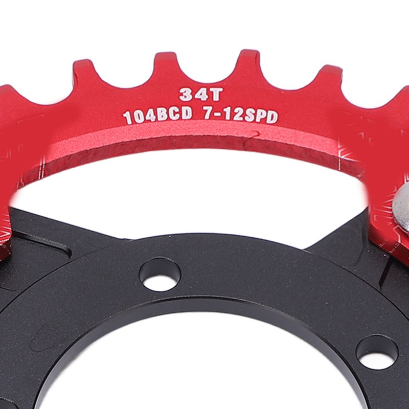 Bike Chainring, 104 BCD Chain Rings 34T Positive Negative Tooth