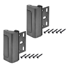PATIKIL 2.95"x0.98" Home Security Door Reinforcement Lock, 2 Pcs Aluminum Alloy Home Security Door Lock with 10 Screws for Inward Swinging Door to Enhance Your Home Safety&Privacy, Gray