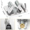 YUWANTING Stainless Steel Broom Holder, Self-Adhesive, 4 Gripper Positions, 4