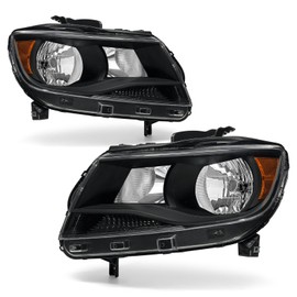 AXLAHA Headlight Assembly for Chevy Colorado 2015 2016 2017 2017 2019 2020 2021 Black Housing Amber Reflector Clear Lens Driver and Passenger Side