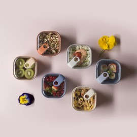 OMADA Design - 0.4L Square Airtight Food Container with Clear Lid - Line Pull Box