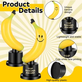 Tondiamo Tondiamo Banana Trophy Celebrate The Top Banana Award 6 Inch Tall Plastic Trophies MVP Trophies Funny Trophy and Awards for Employees Boss Custom Banana Gifts