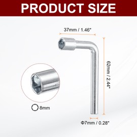 sourcing map 3pcs l Shaped Angled Open Hex Socket Wrench 8mm Metric Carbon Steel Single Ended 6 Point Socket Spanners for General Repairing Pipeline Bicycle Car Maintenance DIY Hand-Making