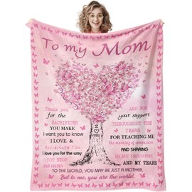 Mother's Day Blanket for Mom, Mom Gifts, Moms Birthday Gift Ideas, Christmas Birthday Gifts for Moms Who Have Everything from Daughters Son, Best Mommy Mother Ever Throw Blanket 60"X50"
