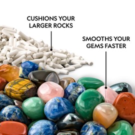 NATIONAL GEOGRAPHIC Ceramic Media for Rock Tumbling – 1.5 lb Ceramic Pellets, Tumbling Media for Rock Polisher, Use with Rock Tumbler Grit, Protects Rocks, Reusable, Rock Tumbling Supplies