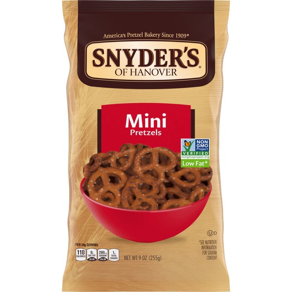 Snyder's of Hanover Low Fat Mini Pretzels, 9 oz o 255g