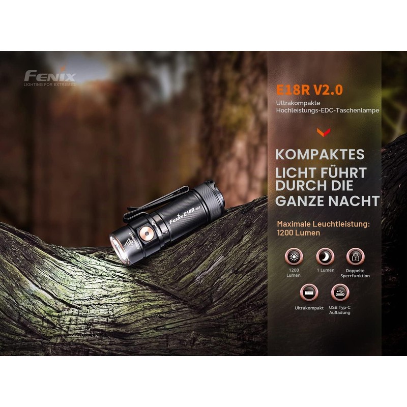 fenix , High Power E18R v2.0 USB C Mini EDC