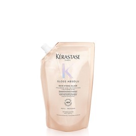 Kerastase Gloss Absolu Bain Hydra-Glaze Shampoo, Hair Bath for Long and Frizz-Prone Hair, with Hyaluronic Acid, Glycolic Acid and Wild Rose Oil, for Moisture and Smoothness, 500 ml Refill Pack