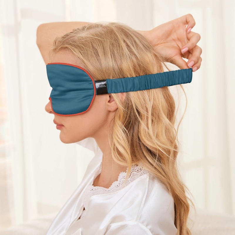THXSILK Eye Mask Silk Blindfold Eye Pillow, AB Face Design,