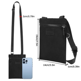 Nylon Shoulder Phone Bag Purse Wallet Multifunctional Cellphone Bag with Adjustable Shoulder Strap Crossbody Phone Bag PU Leather Small Cross-body Bag Black Crossbody Phone Bag for Women Lady Girls