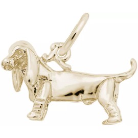 Rembrandt Gold-Plated Sterling Silver Basset Hound Dog Charm by Rembrandt