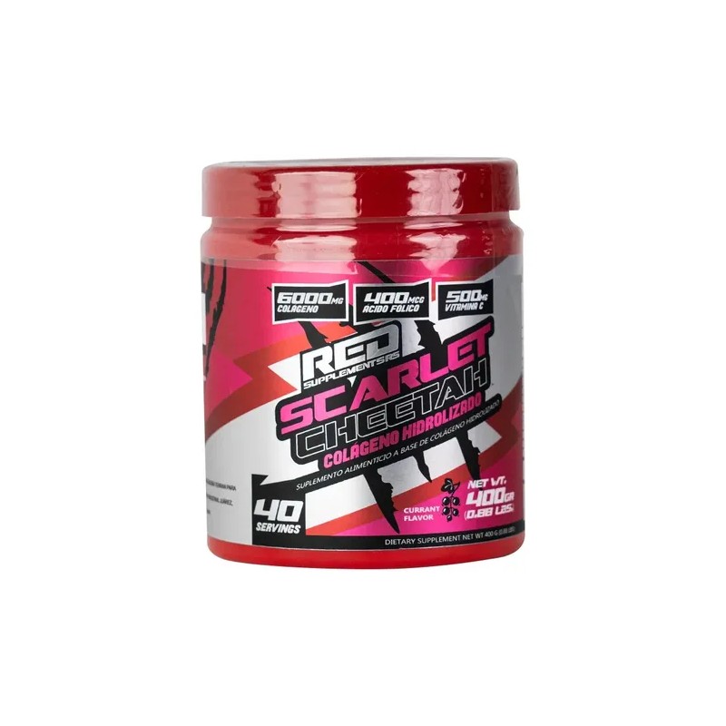 Red Supplement Colageno Scarlet Cheetah 40 Servis Sabor Grosellla