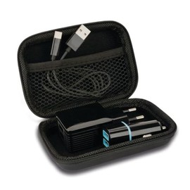 Cartrend Travel Case Storage Bag Carry Case Box Case for 230 Volt Charger Plug, 12 Volt Charging Plug, Data and Charging Cable