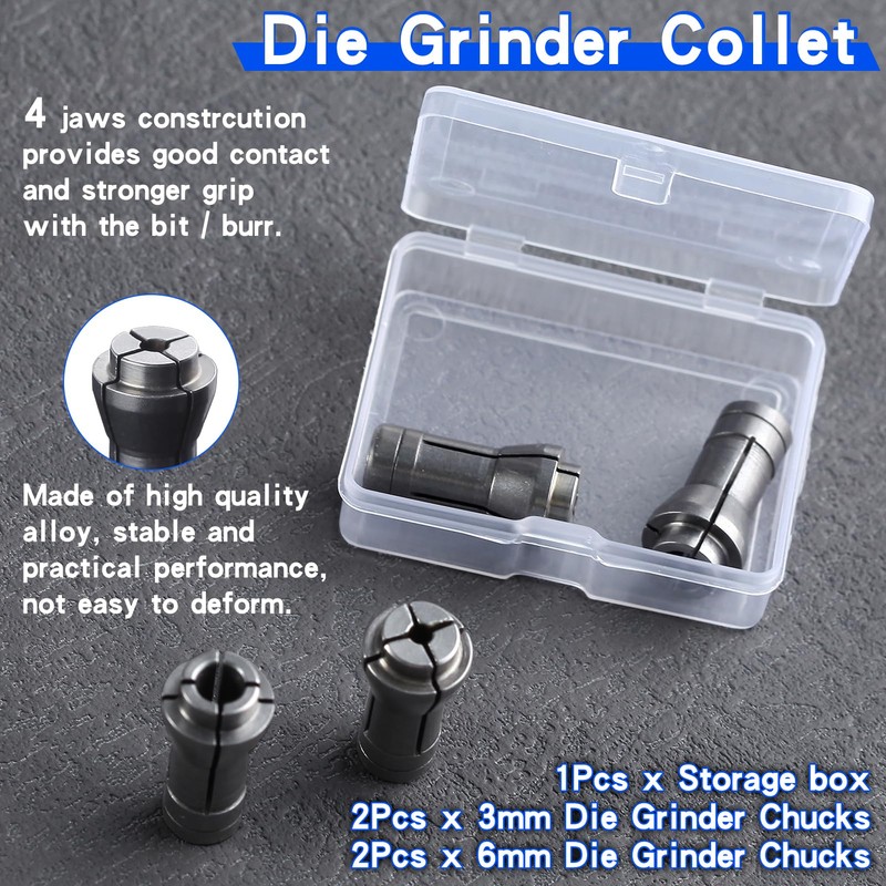 SPEEDWOX 4PCS Die Grinder Collet Adapter Chuck Collet Grinding Machine