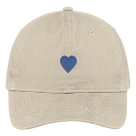 Trendy Apparel Shop Blue Heart Embroidered Cap Premium Cotton Dad Hat - Stone