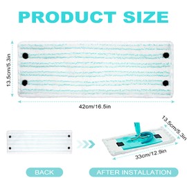 HOTUT Microfibre Mop Head Replacement Covers, 4 Pcs For Leifheit System Mop Flat Replacement Head 42 CM, Reusable Mop Pads, Coral Refill Flat Mop Pads for Effective Cleaning Across All Floor Types