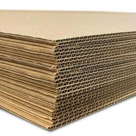 Flipside Products 32" x 40" Kraft Two Sided (C-Flute) Corrugated Project Sheets, Cardboard Sheets, Flat Packing Inserts, Crafts, Pads Packing, Brown, Pack of 25