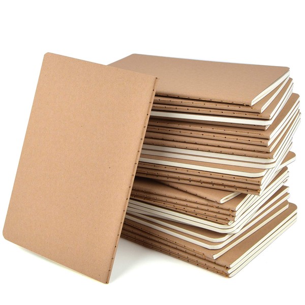 24 Pack Pocket Notebooks Journal Notebooks Small Brown Kraft Line