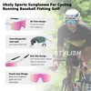 Ukoly Cycling Sunglasses with Interchangeable Nose Pad Men Women,Sports Sunglasses,Fishing