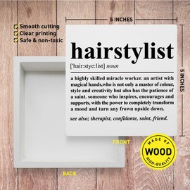 Hairstylist Gifts for Women Men, Hair Dresser Stylist Appreciation Birthday Christmas Graduation Gifts Hair Dresser Salon Station Desk Decor, An Artist, Wooden Box Sign