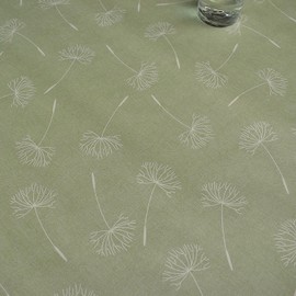 Karina Home Megan Wipe Clean Tablecloth Vinyl PVC Round (Round, 138cm, Sage Green)