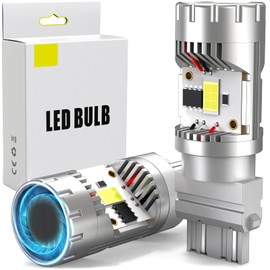 Afibraru 3156 3157 LED Bulb White CANBUS Error Free with Built In Resistor & Turbo Fan, Anti Hyper Flash for Backup Reverse Parking Tail Light DRL, Fit CK & Standard Socket, Pack of 2
