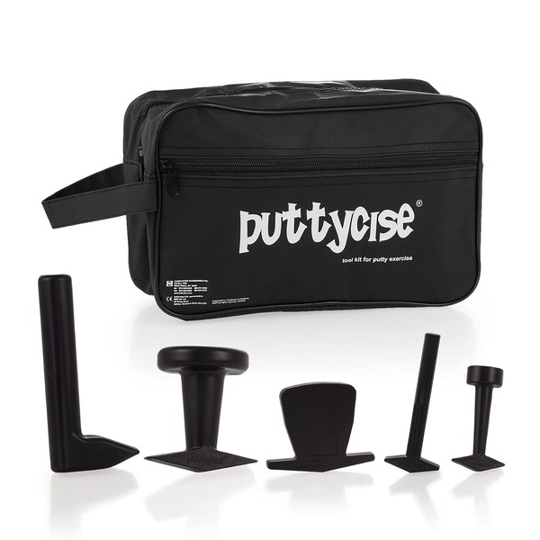 Puttycise Theraputty Tool - 5-Tool Set (Knob, Peg, Key and Cap Turn, L-bar), with Bag