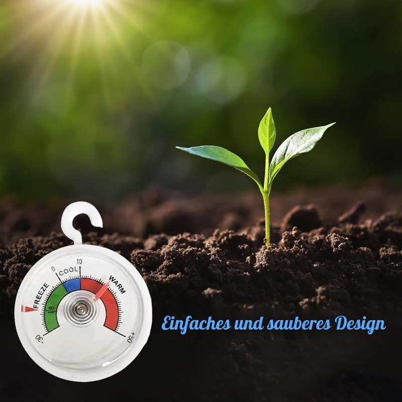 Twin Pack Fridge Thermometer Dial Fridge Thermometer, 3 Pieces Analogue