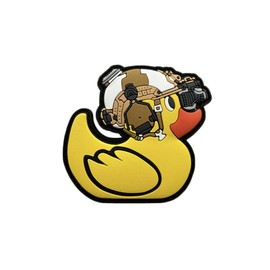Ruoming Ruoming 1 PCS Yellow Duck Patches Hook and Loop Fastener PVC Rubber Tactical Military Cartoon Patch 3D Patches